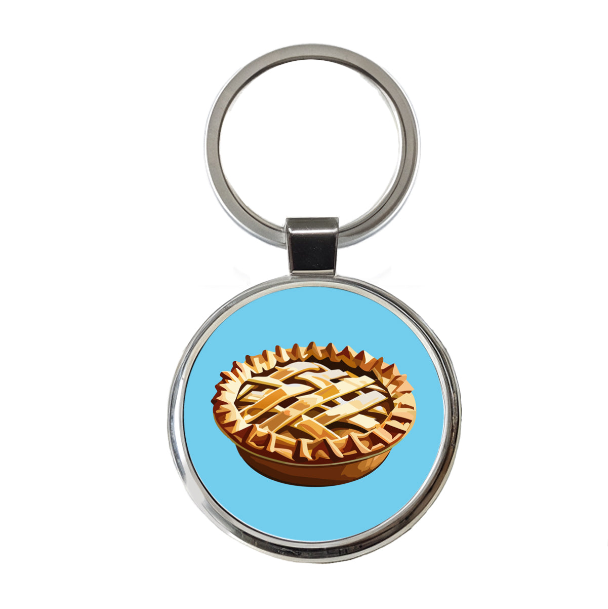 Pie Apple Yummy Baking Round Metal Keychain