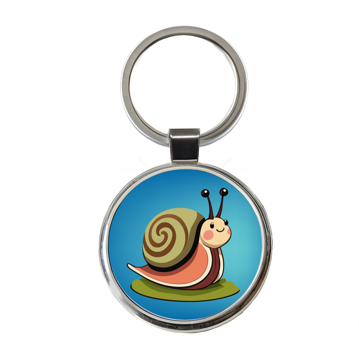 Snail Cute Funny Round Metal Keychain