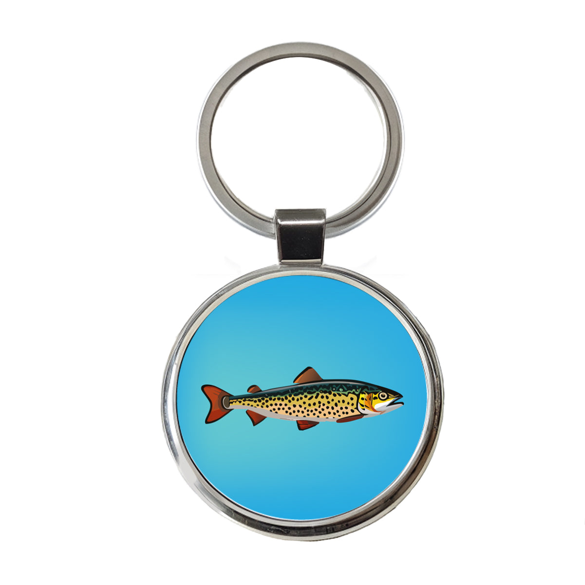 Trout Fish Fishing Round Metal Keychain