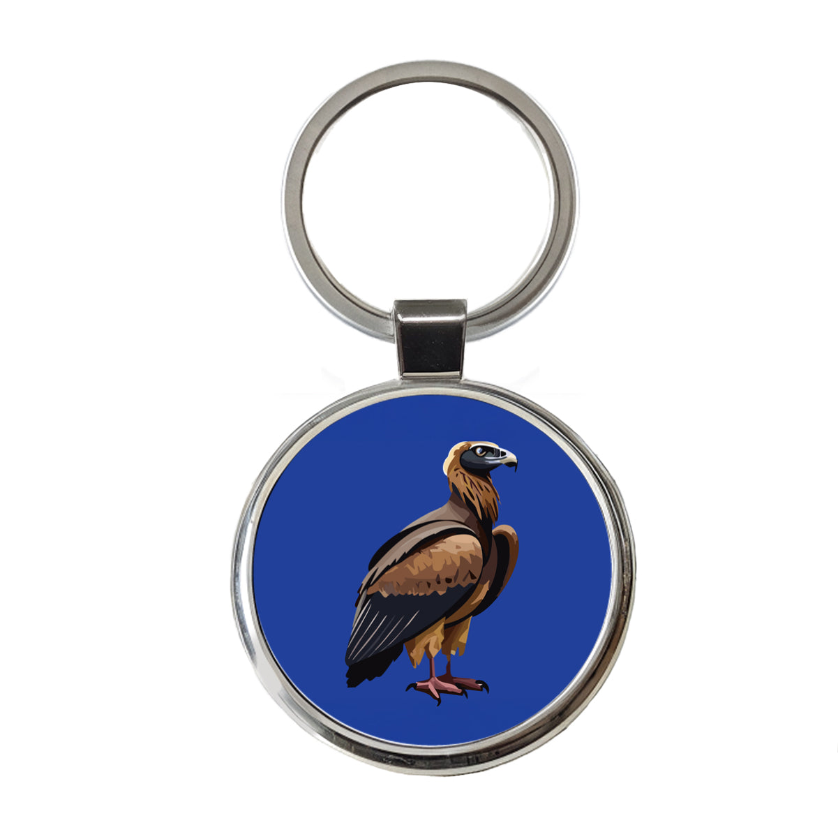 Vulture Bird of Prey Round Metal Keychain