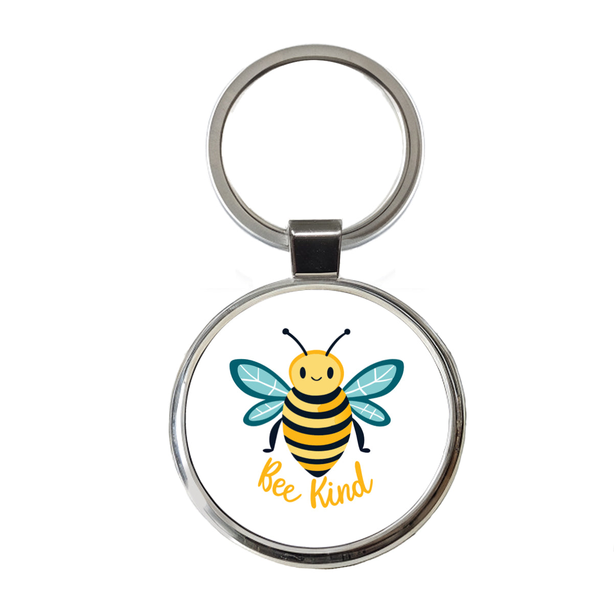 Bee Be Kind Cute Sweet Round Metal Keychain