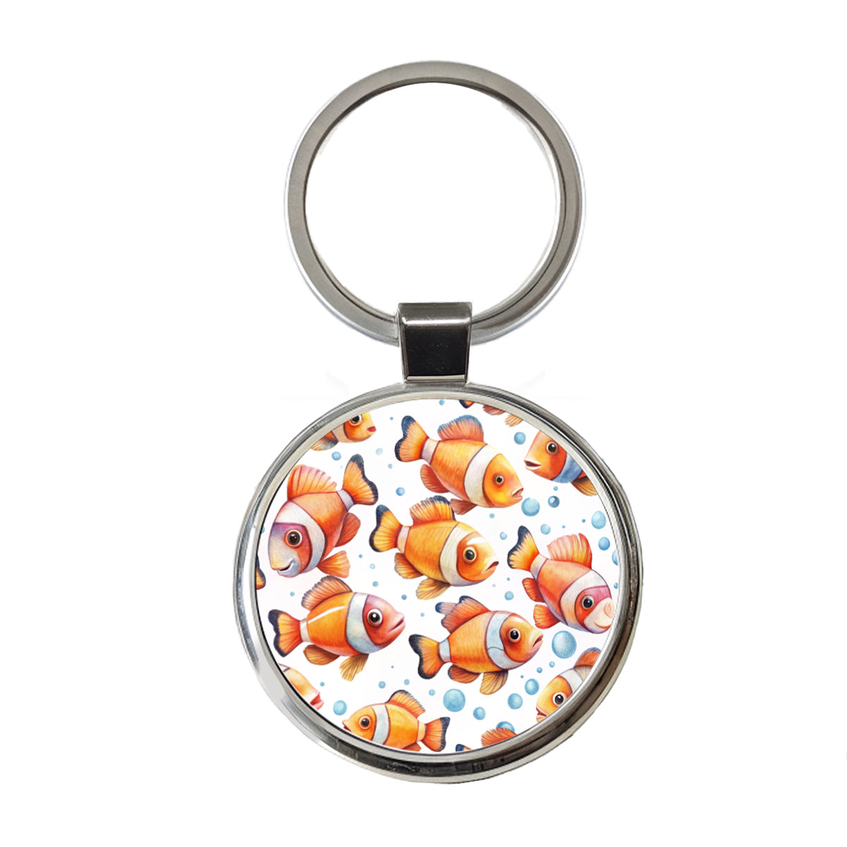 Lots Of Sweet Clownfish Round Metal Keychain