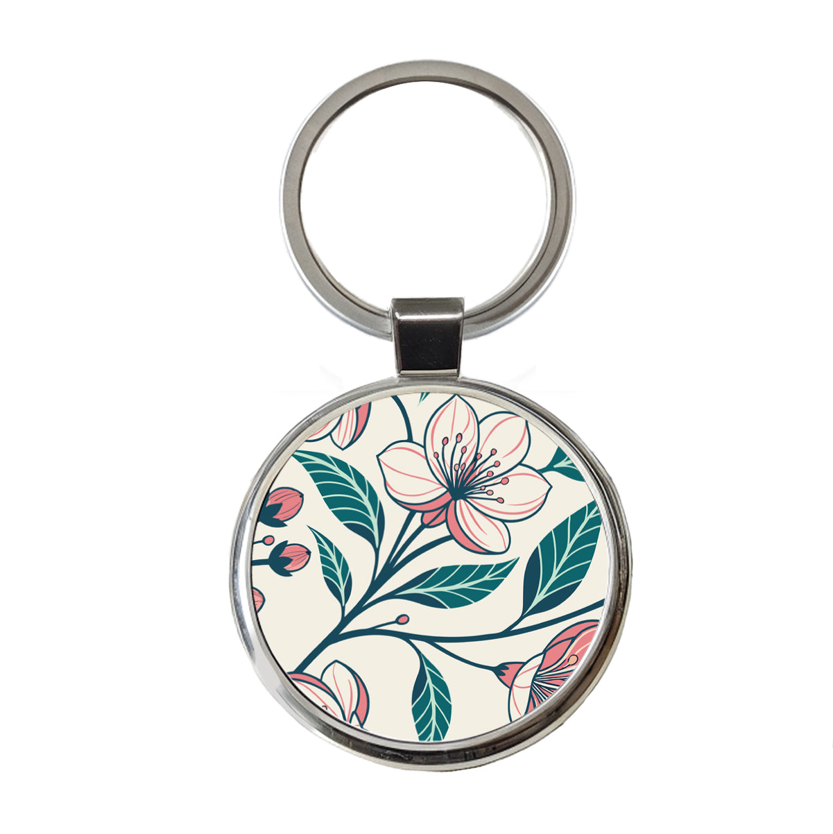 Lovely Flowers Twining Round Metal Keychain