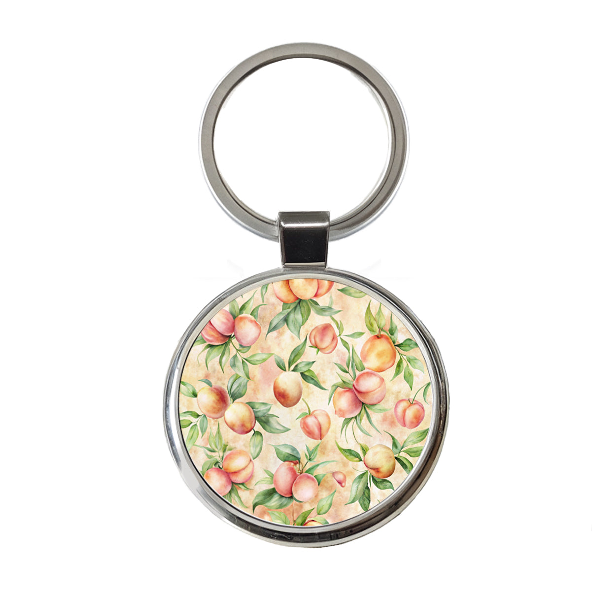 Peaches And Cream Wallpaper Round Metal Keychain