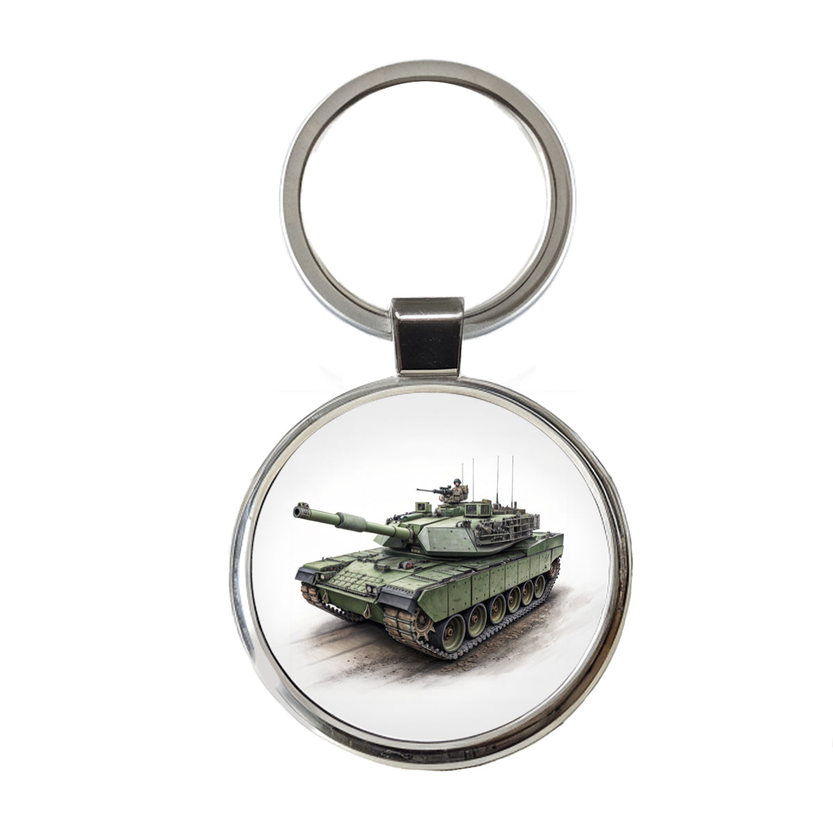 M1 Abrams US Main Battle Tank Round Metal Keychain