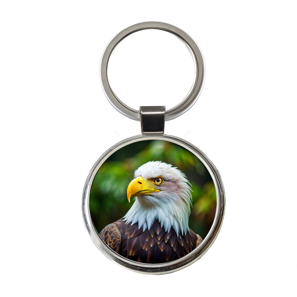 Bald Eagle Raptor Bird Of Prey Round Metal Keychain