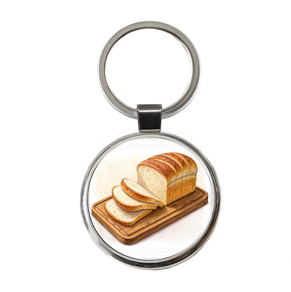 Sliced Bread Best Thing Since Round Metal Keychain