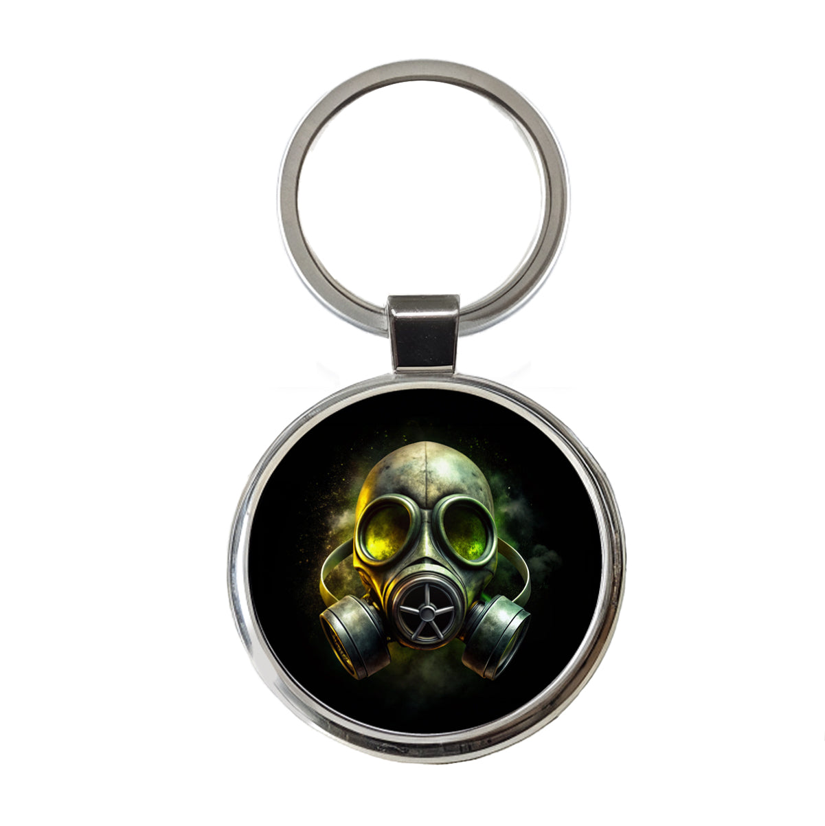 Zombie Outbreak Gas Mask Toxic Gas Round Metal Keychain