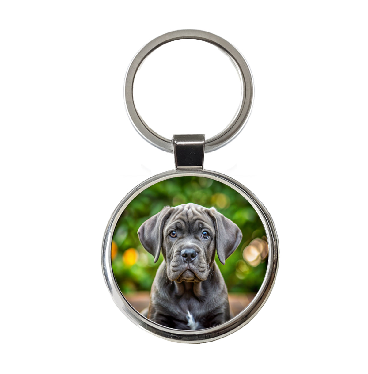 Cane Corso Dog Puppy Photo Round Metal Keychain