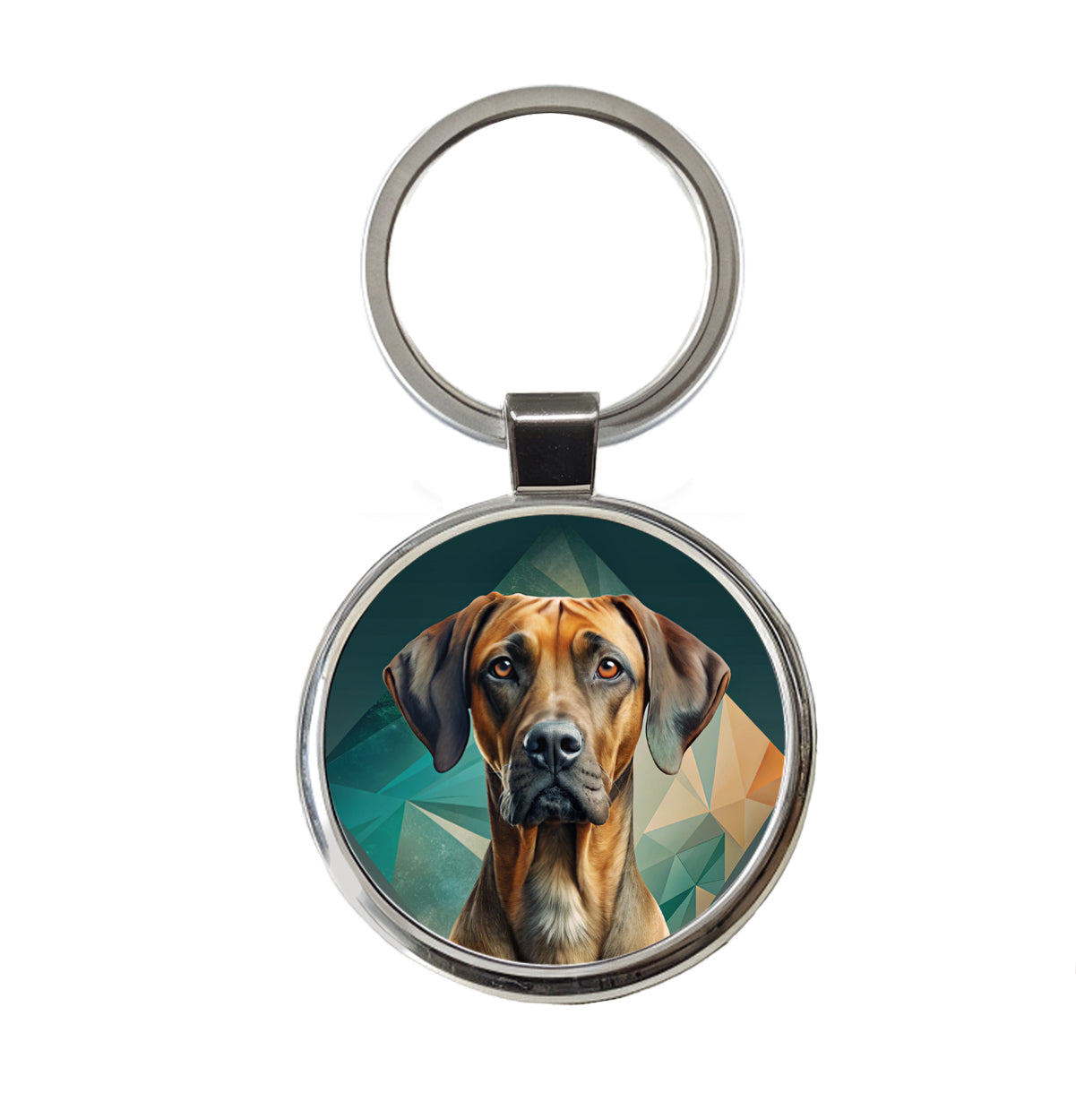 Rhodesian Ridgeback Dog Contemporary Art Round Metal Keychain