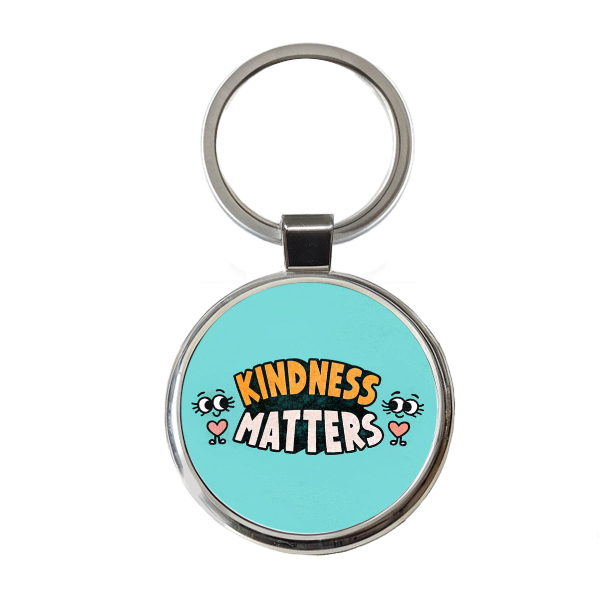 Kindness Matters Cute Round Metal Keychain
