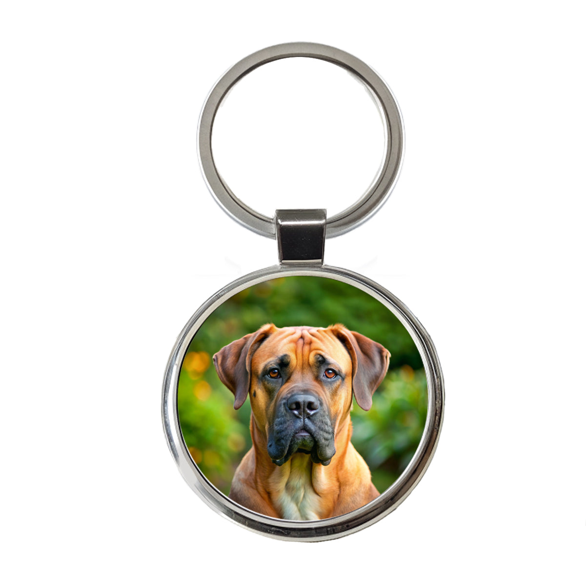 Boerboel Dog Photo Round Metal Keychain