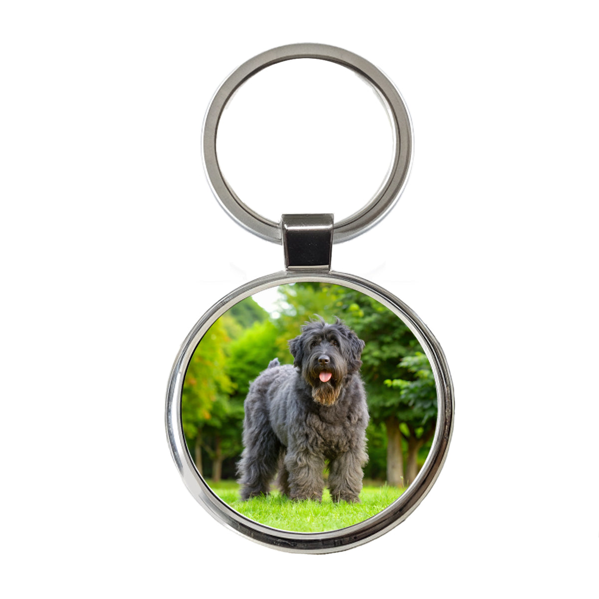 Bouviers Des Flandres Dog Photo Round Metal Keychain