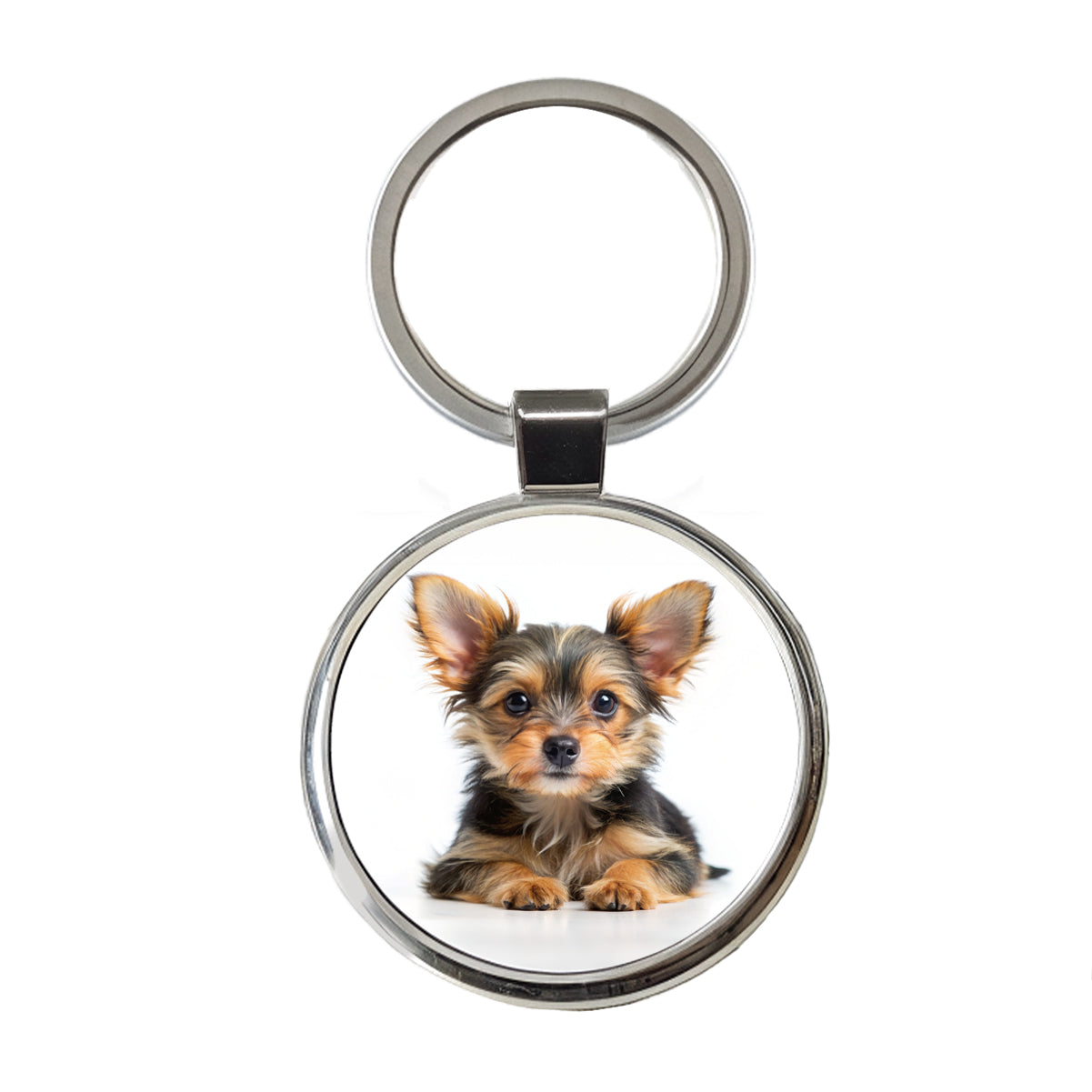 Chorkie Dog Puppy Photo Round Metal Keychain