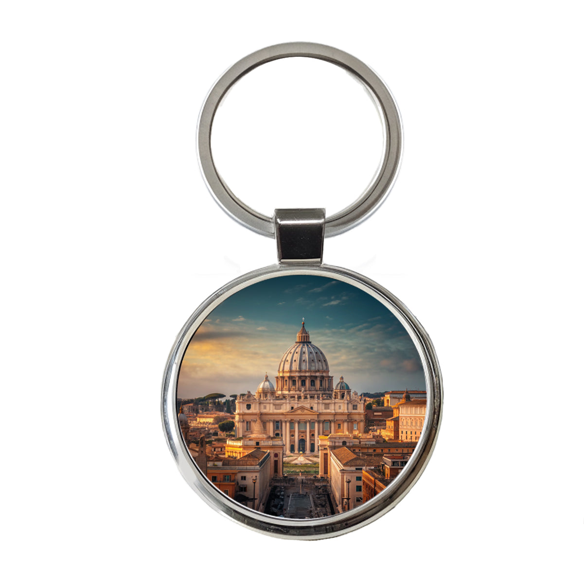 Rome Italy Vatican City Travel Round Metal Keychain