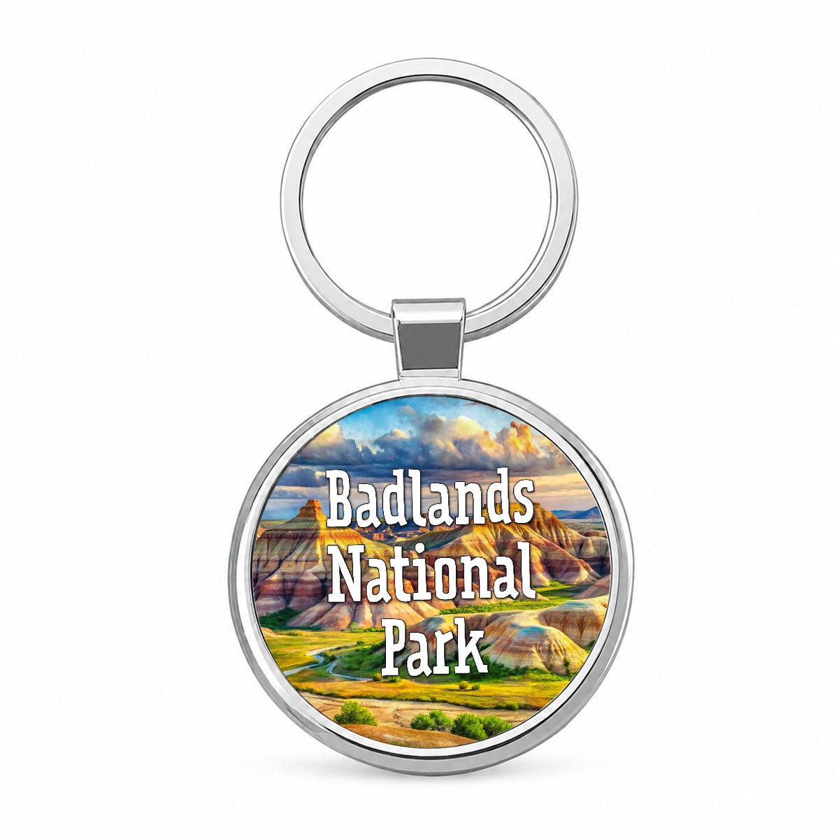 Badlands National Park South Dakota Round Metal Keychain