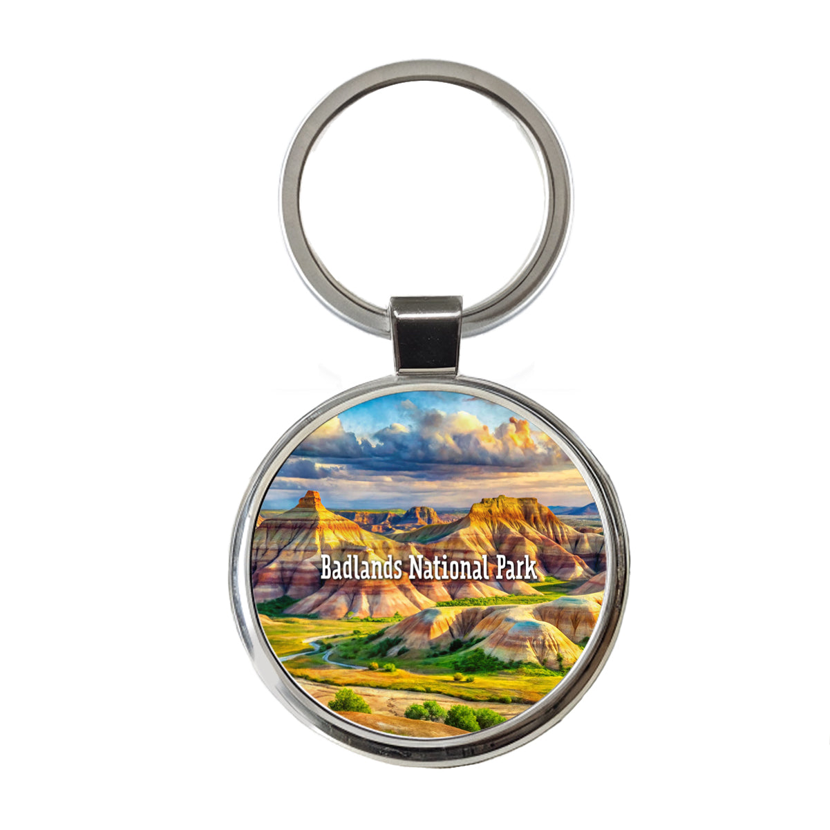 Badlands National Park South Dakota Round Metal Keychain