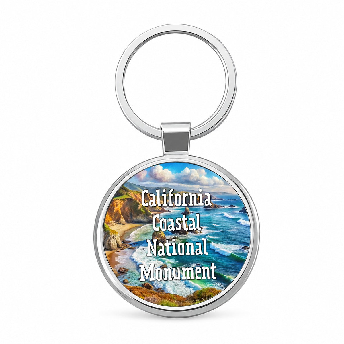 California Coastal National Monument California Round Metal Keychain