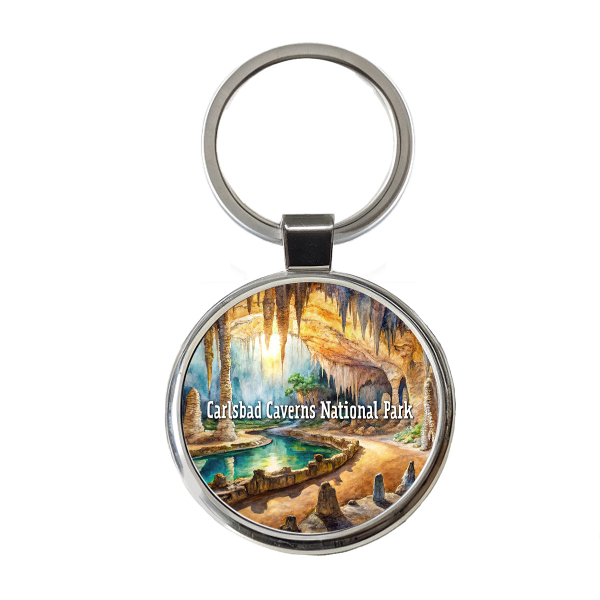 Carlsbad Caverns National Park New Mexico Round Metal Keychain