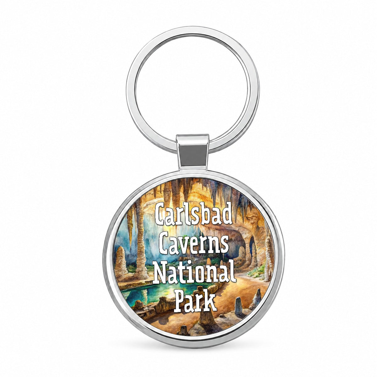 Carlsbad Caverns National Park New Mexico Round Metal Keychain