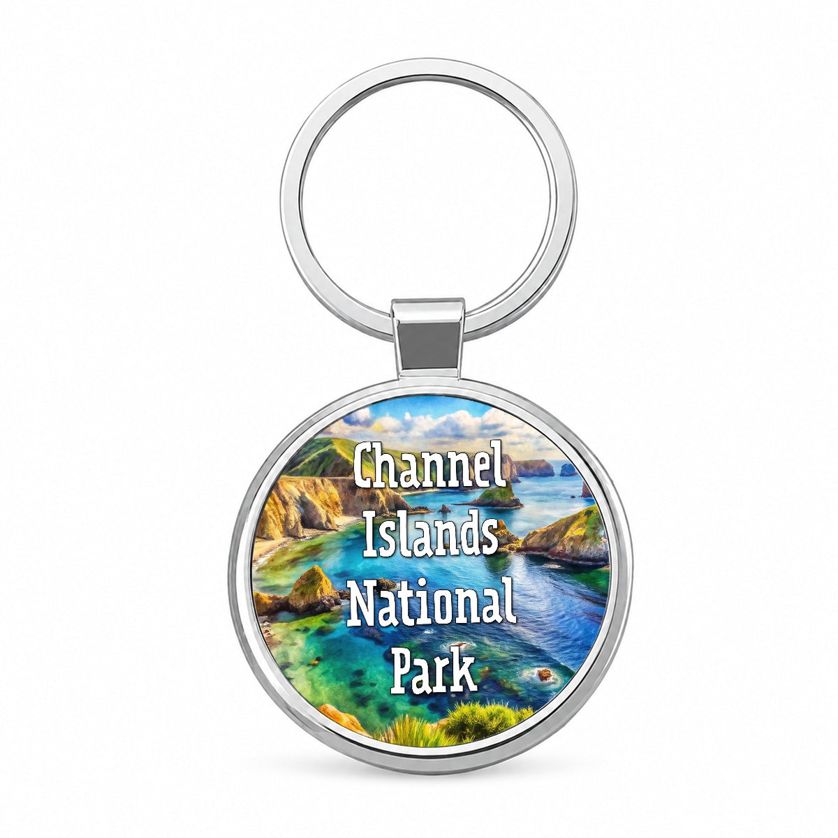 Channel Islands National Park California Round Metal Keychain
