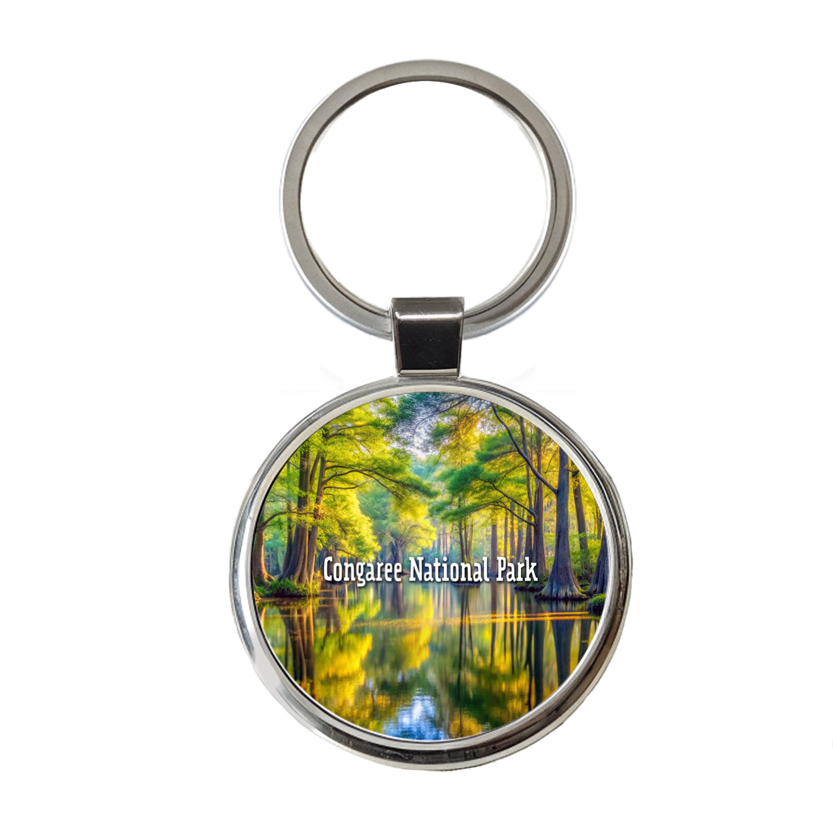 Congaree National Park South Carolina Round Metal Keychain