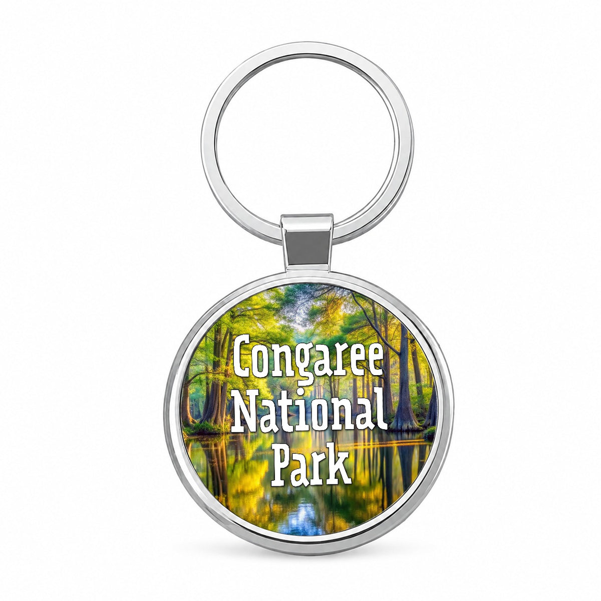 Congaree National Park South Carolina Round Metal Keychain