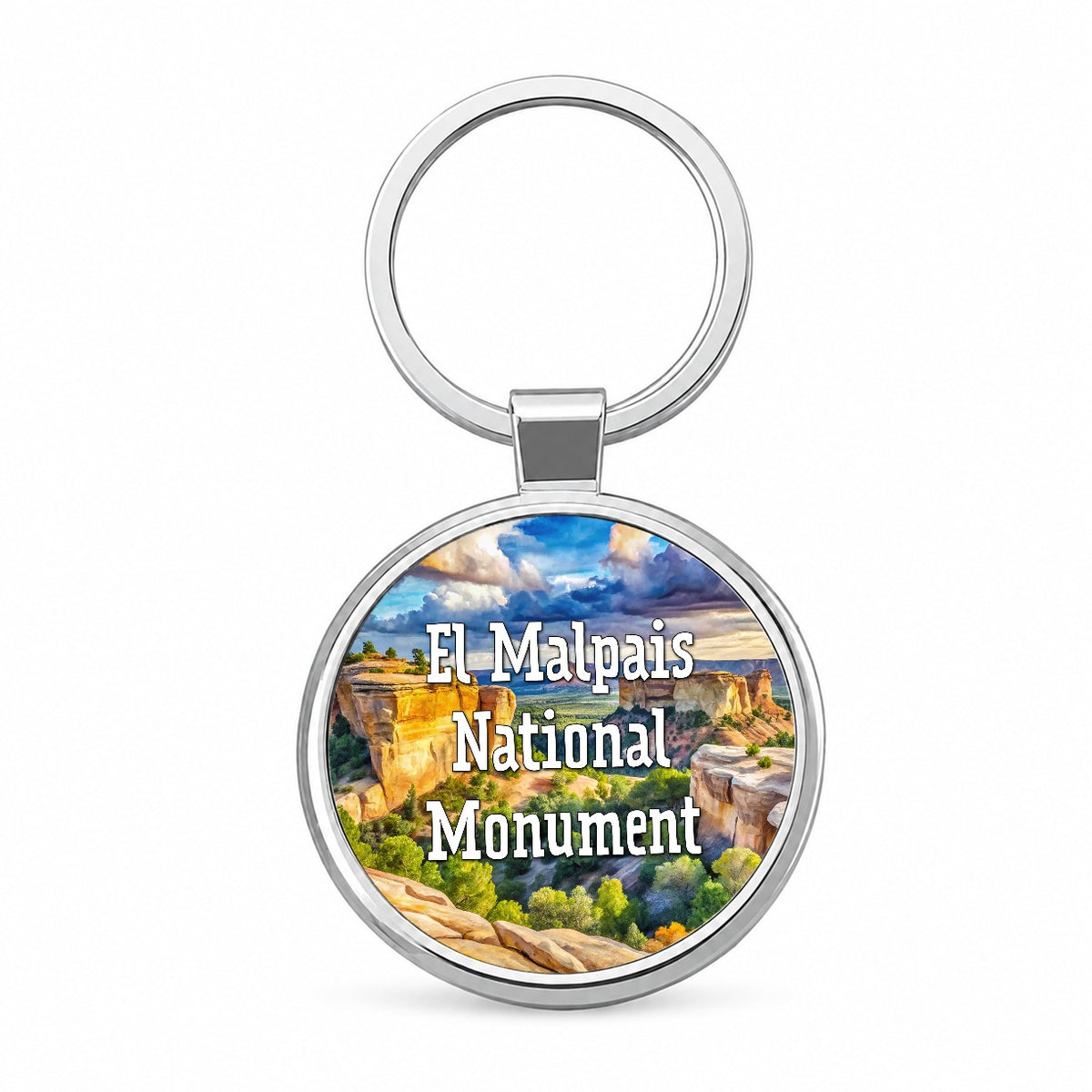 El Malpais National Monument New Mexico Round Metal Keychain