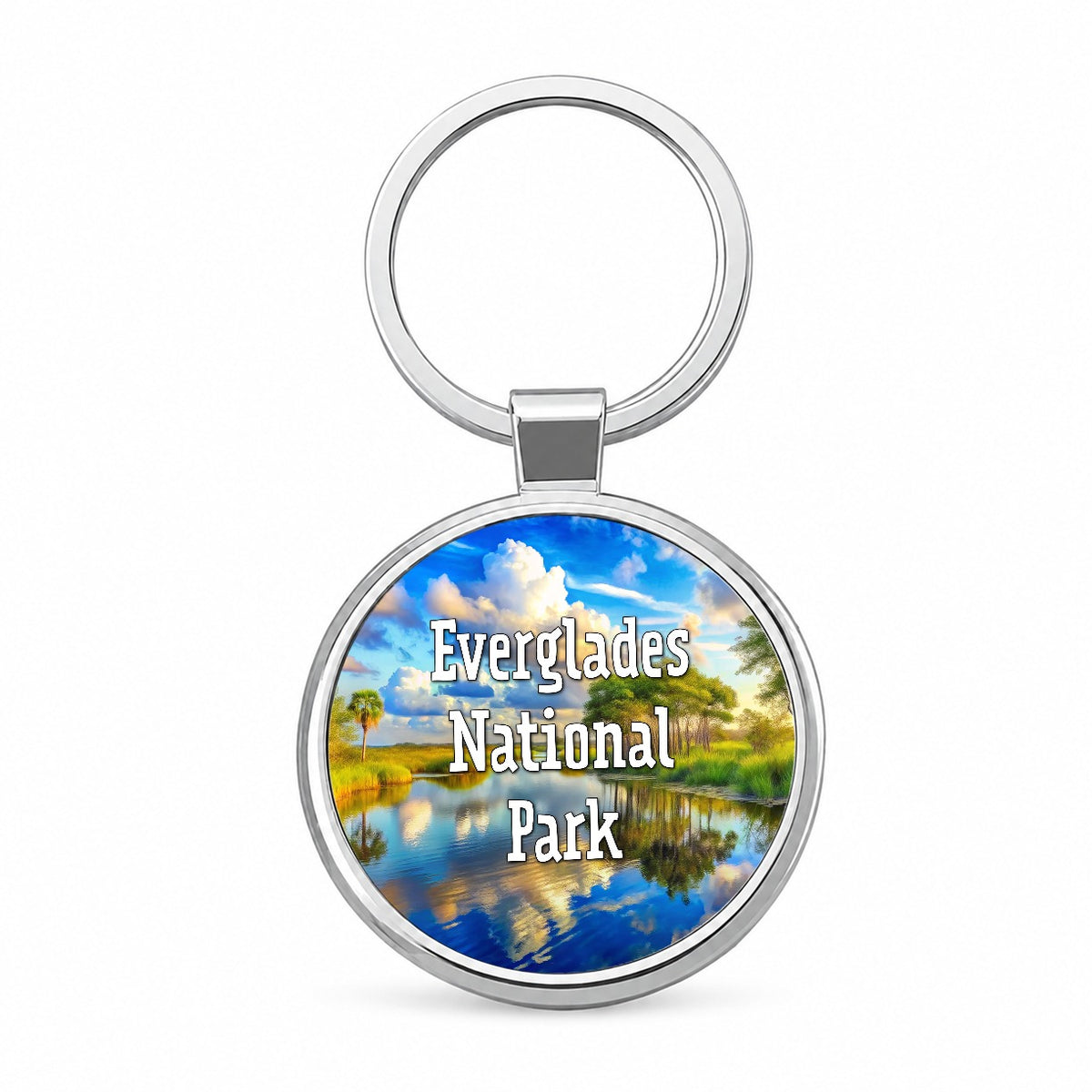 Everglades National Park Florida Round Metal Keychain