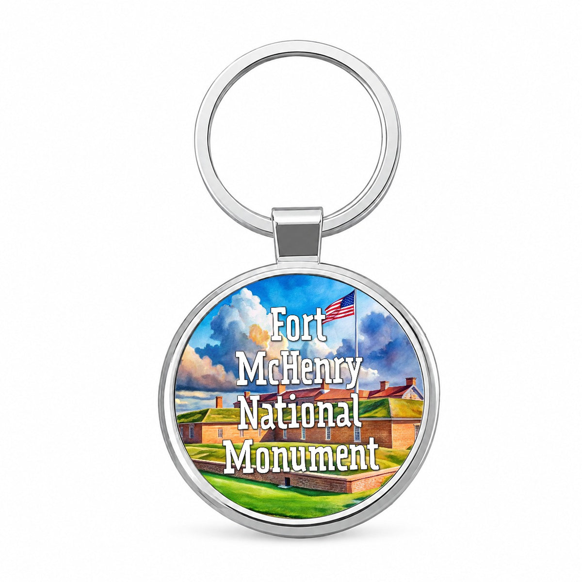 Fort McHenry National Monument Maryland Round Metal Keychain