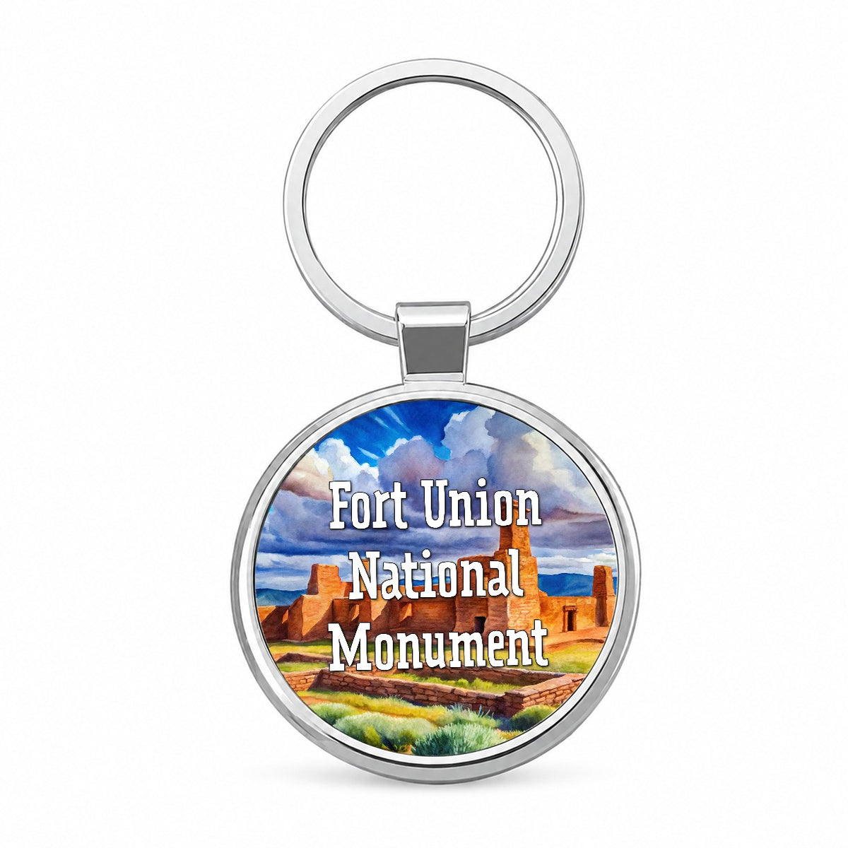 Fort Union National Monument New Mexico Round Metal Keychain