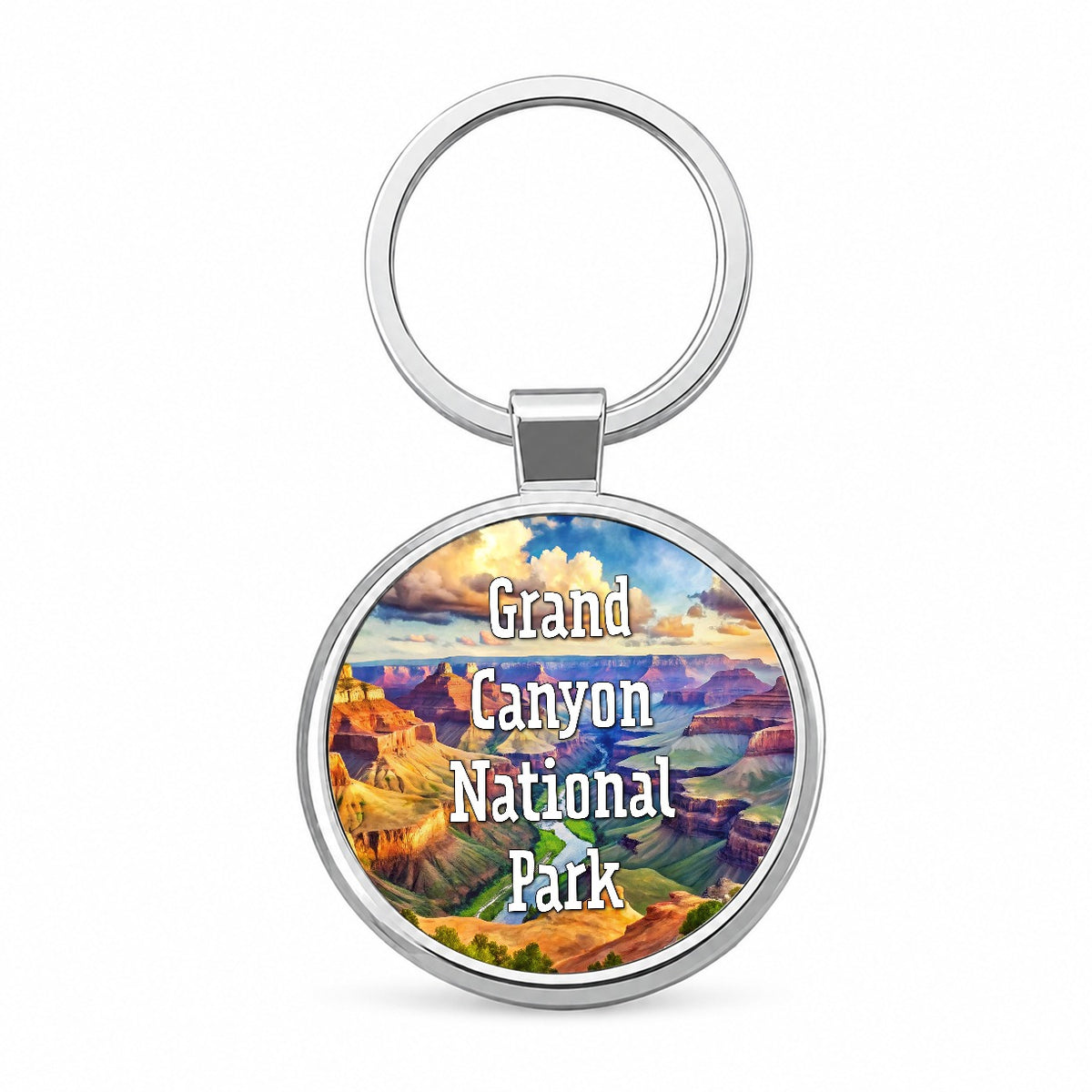 Grand Canyon National Park Arizona Round Metal Keychain