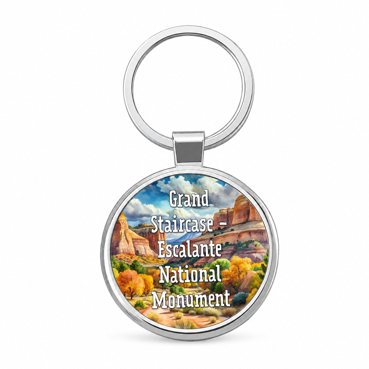 Grand Staircase - Escalante National Monument Utah Round Metal Keychain