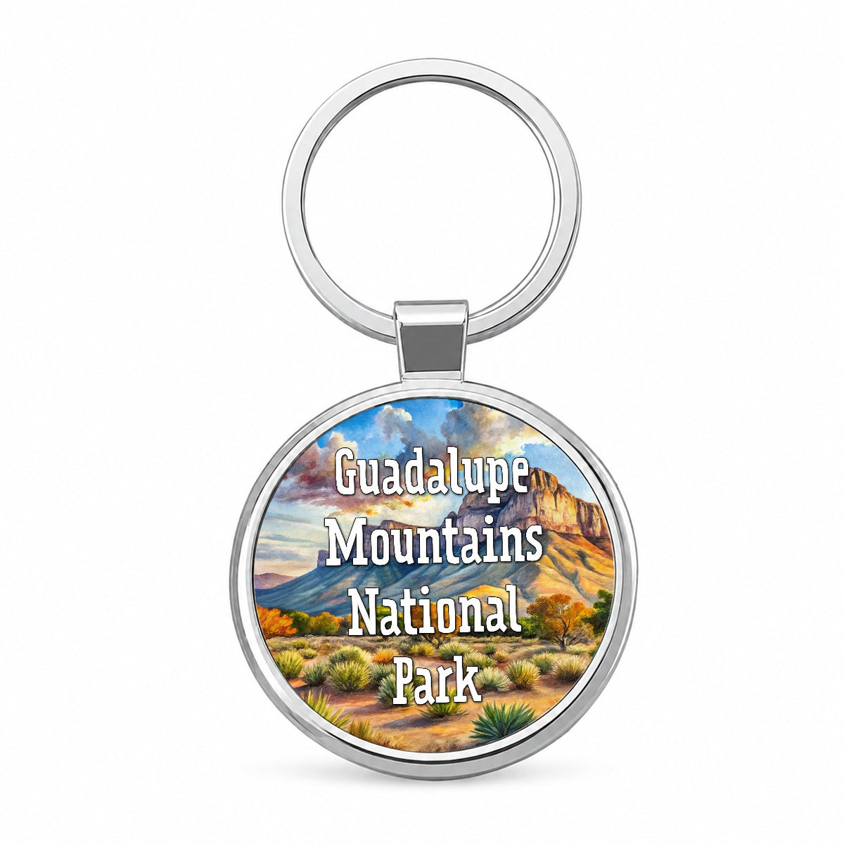 Guadalupe Mountains National Park Texas Round Metal Keychain