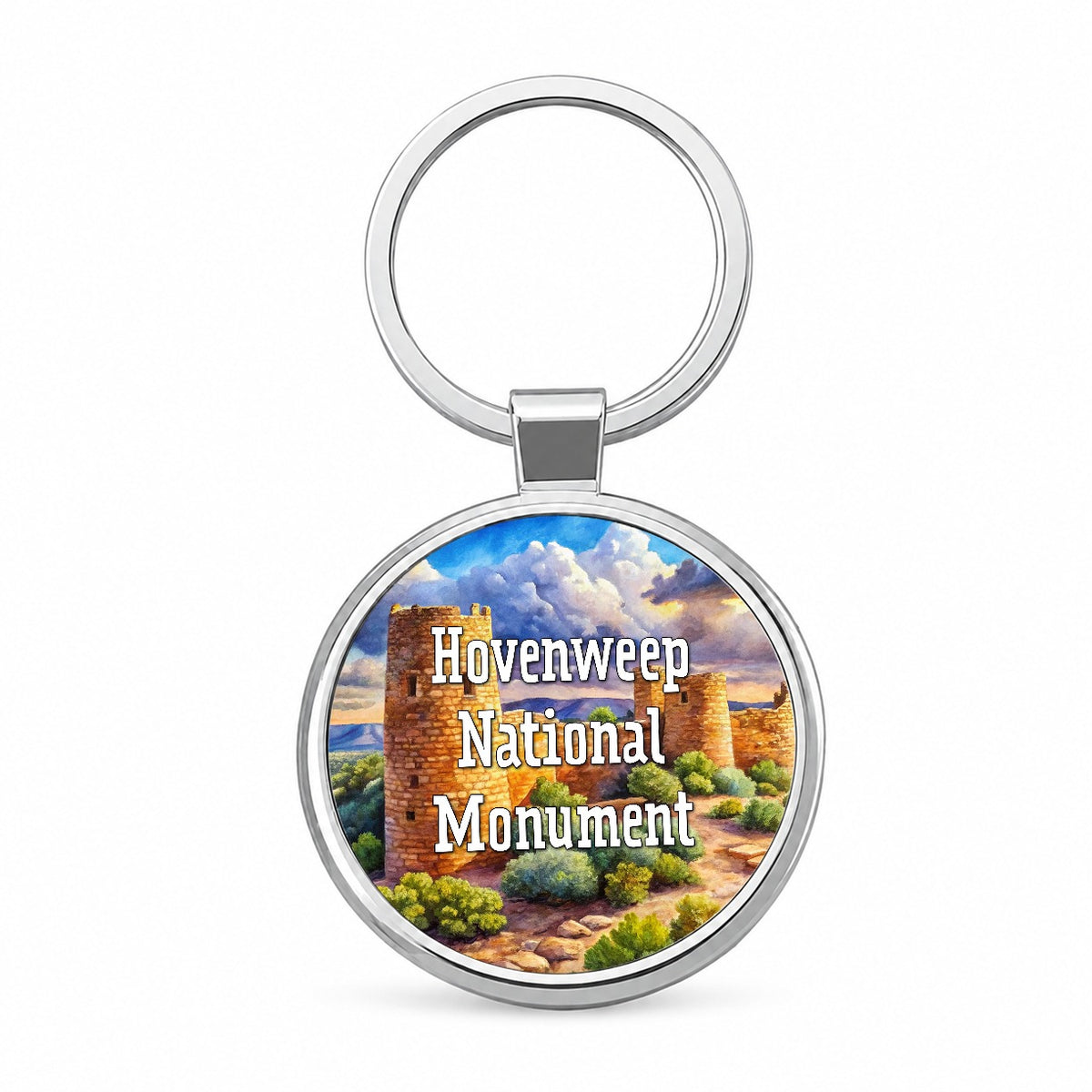 Hovenweep National Monument Colorado, Utah Round Metal Keychain