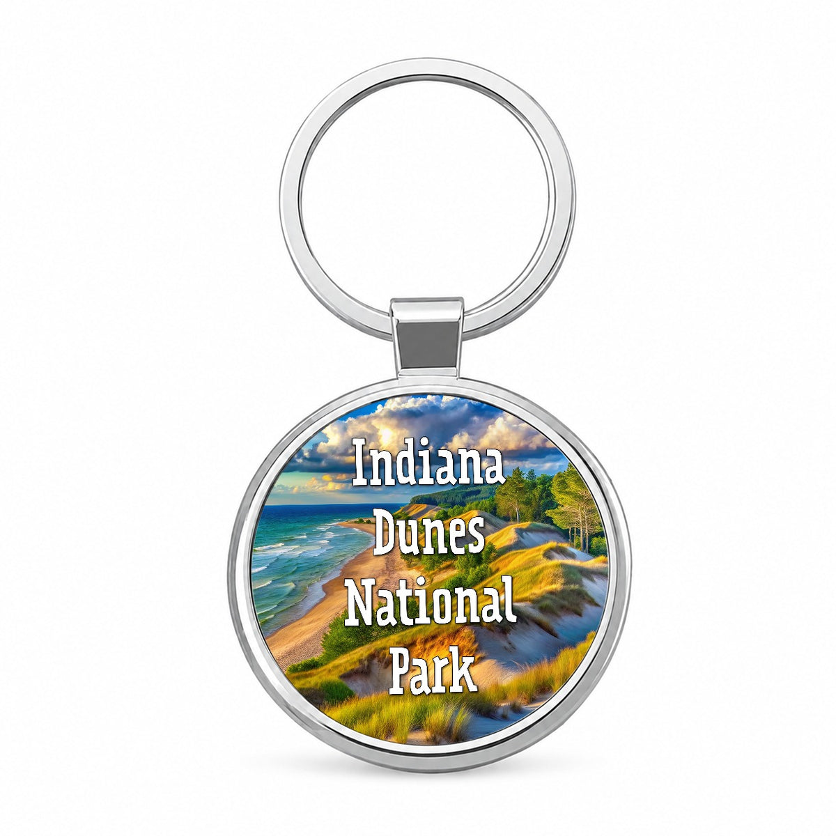 Indiana Dunes National Park Indiana Round Metal Keychain