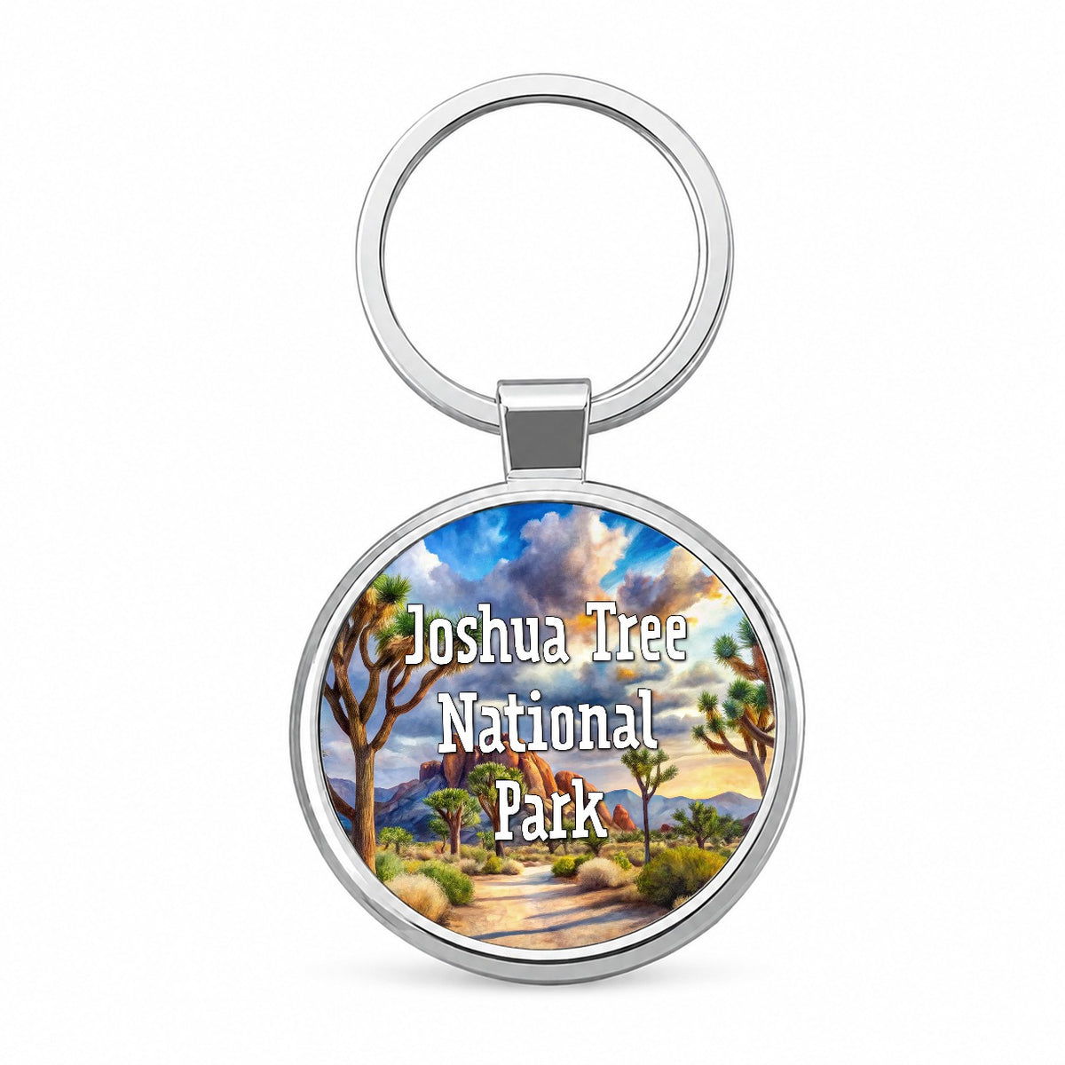 Joshua Tree National Park California Round Metal Keychain