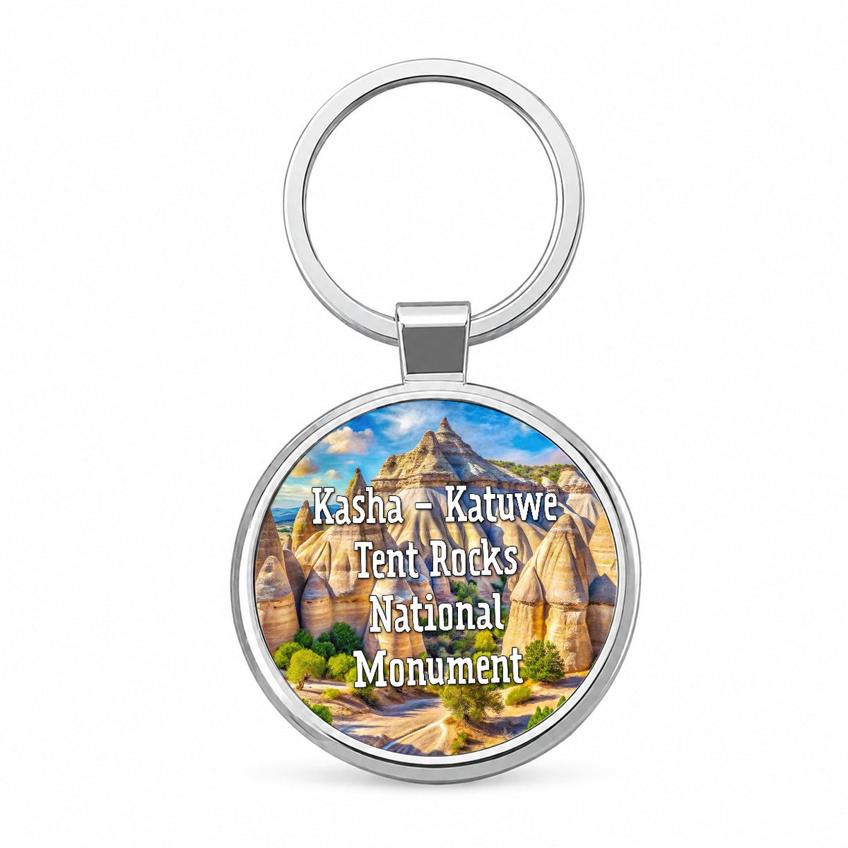 Kasha - Katuwe Tent Rocks National Monument New Mexico Round Metal Keychain