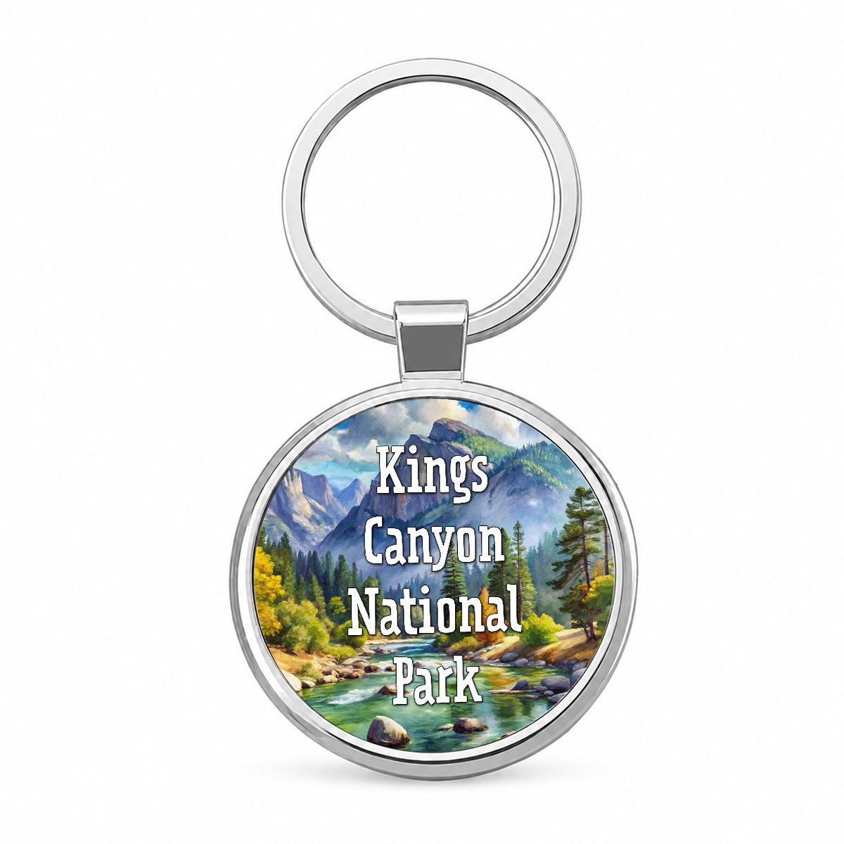 Kings Canyon National Park California Round Metal Keychain
