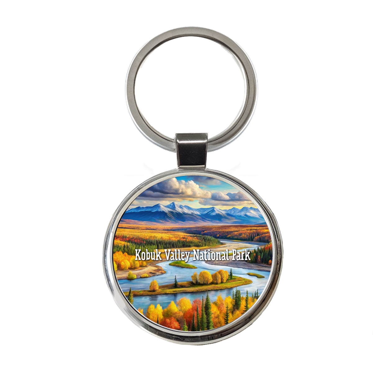 Kobuk Valley National Park Alaska Round Metal Keychain