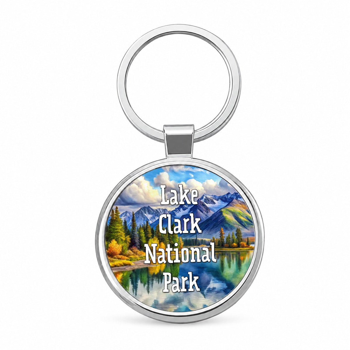 Lake Clark National Park Alaska Round Metal Keychain