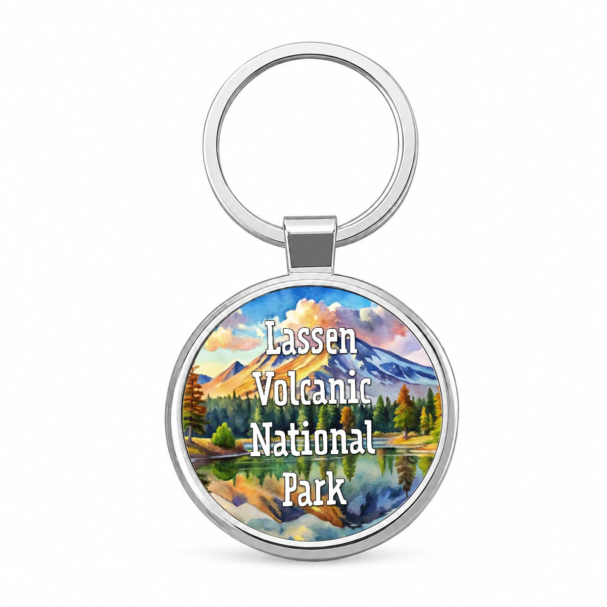 Lassen Volcanic National Park California Round Metal Keychain