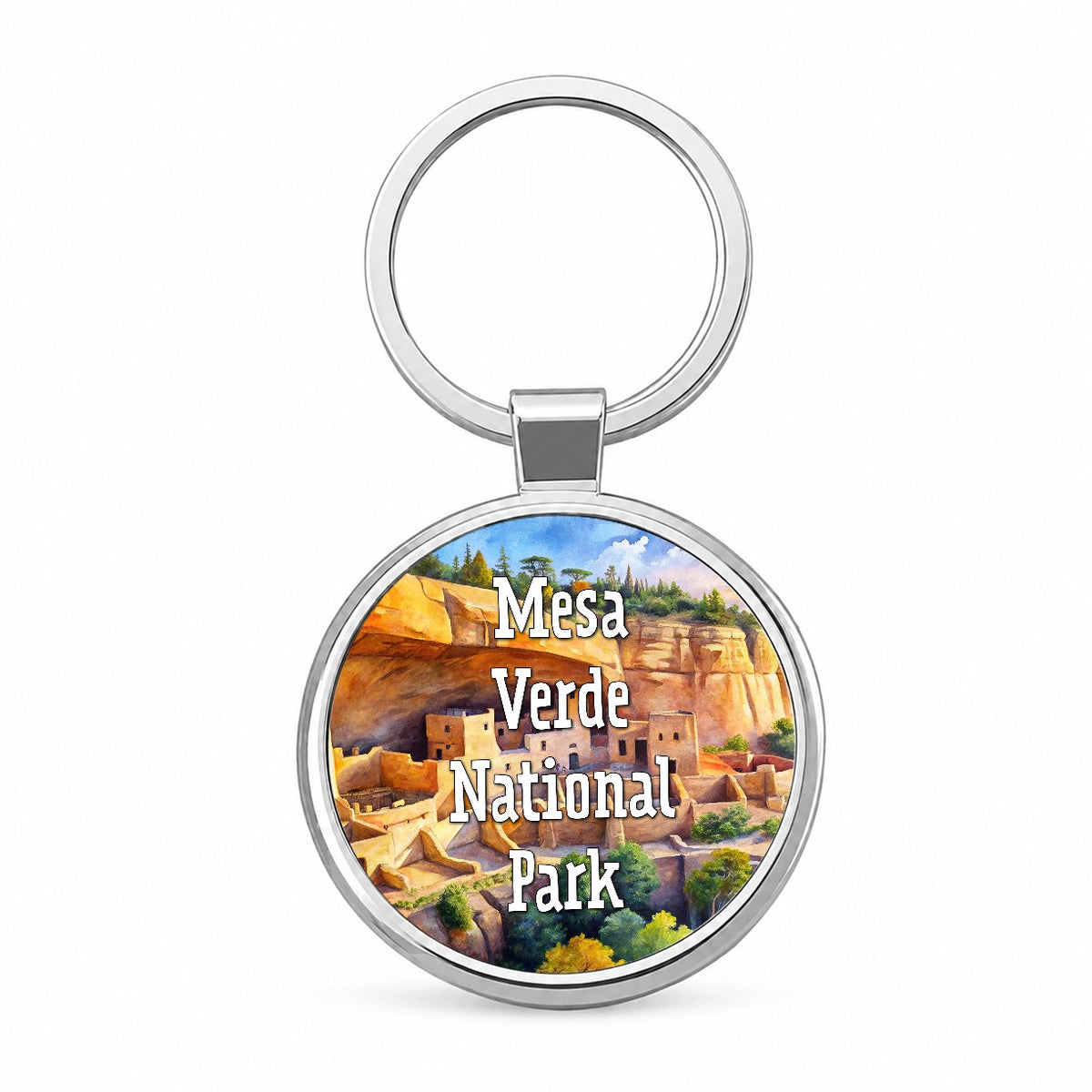 Mesa Verde National Park Colorado CO Round Metal Keychain