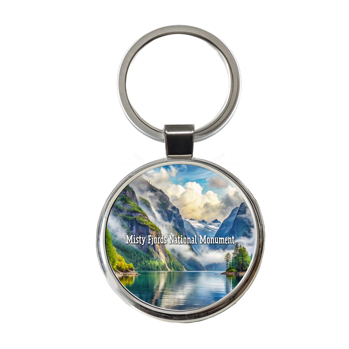 Misty Fjords National Monument Alaska Round Metal Keychain