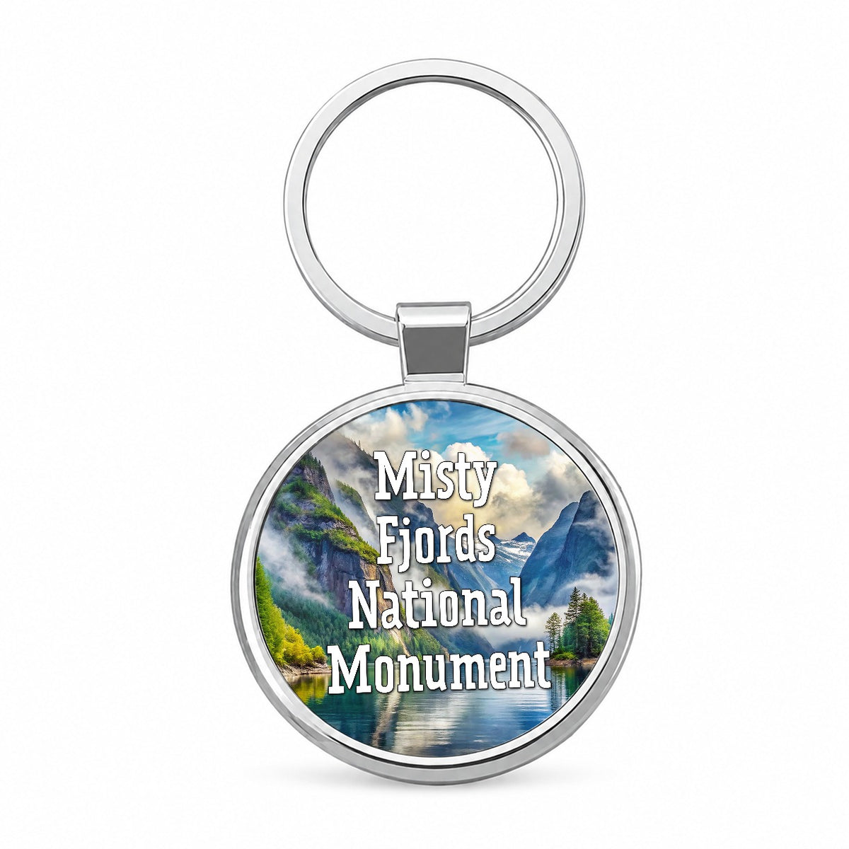 Misty Fjords National Monument Alaska Round Metal Keychain