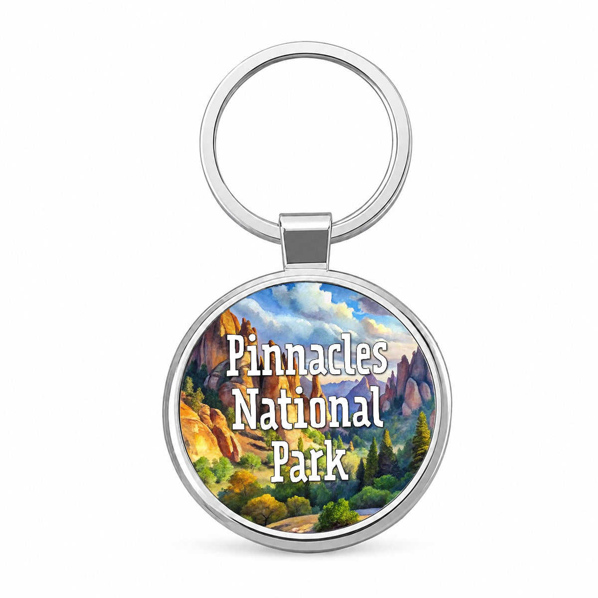 Pinnacles National Park California Round Metal Keychain