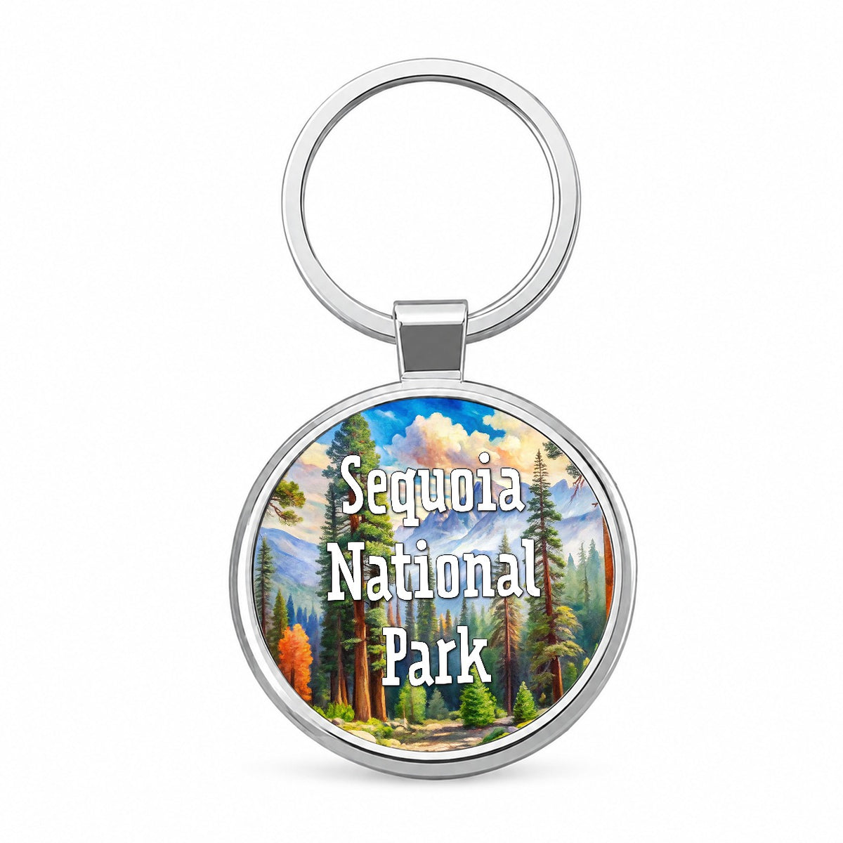 Sequoia National Park California Round Metal Keychain