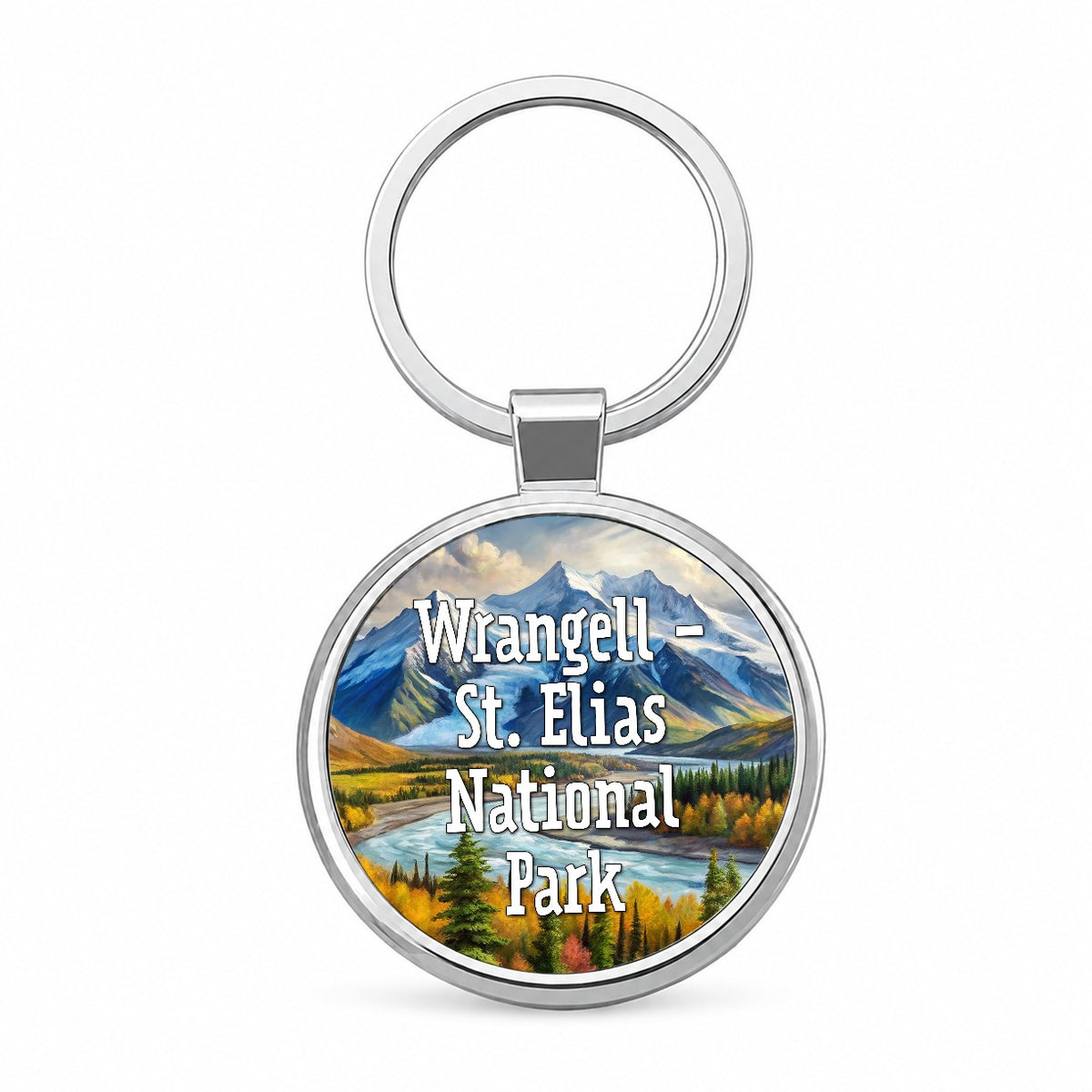 Wrangell - St. Elias National Park Alaska Round Metal Keychain
