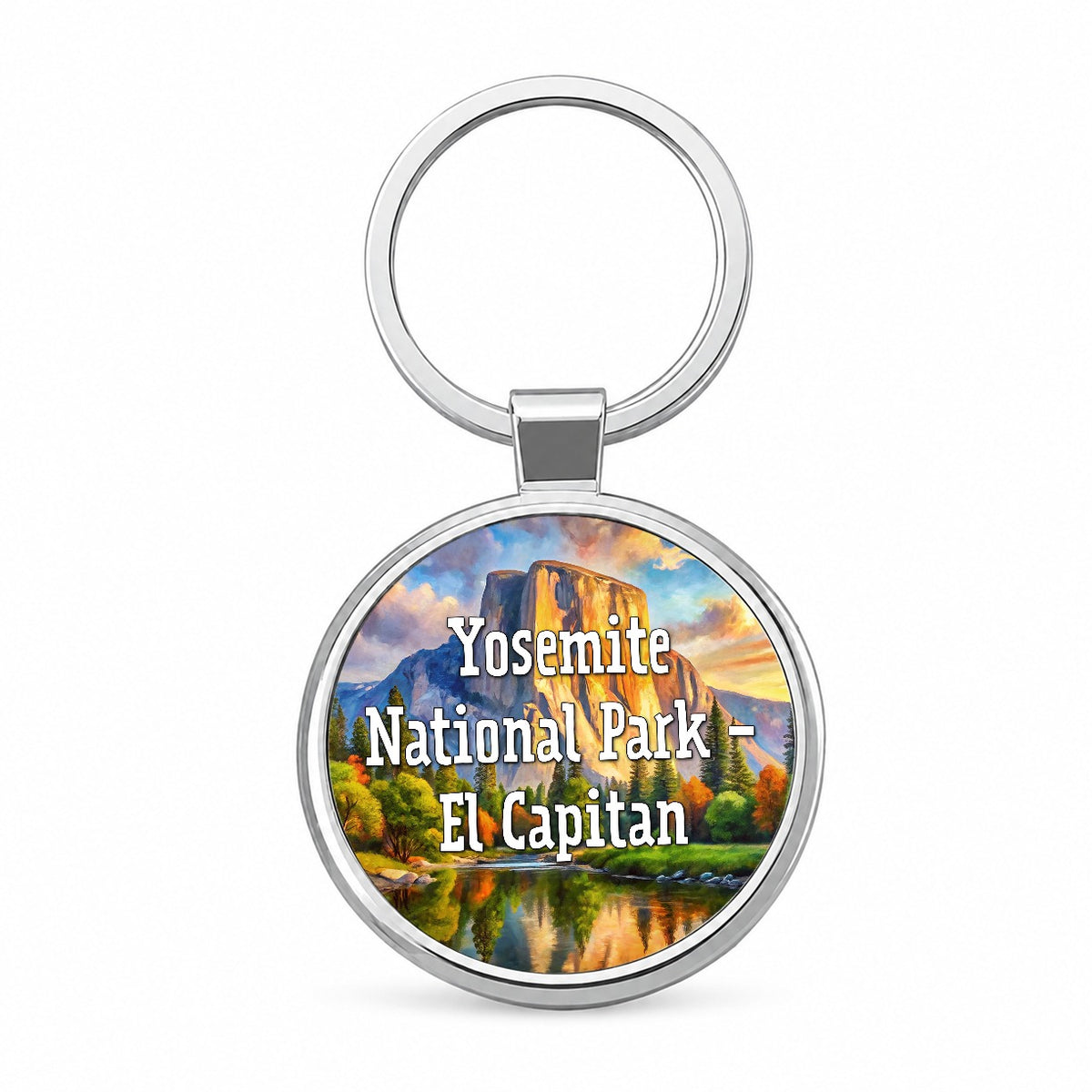 Yosemite National Park El Capitan Round Metal Keychain