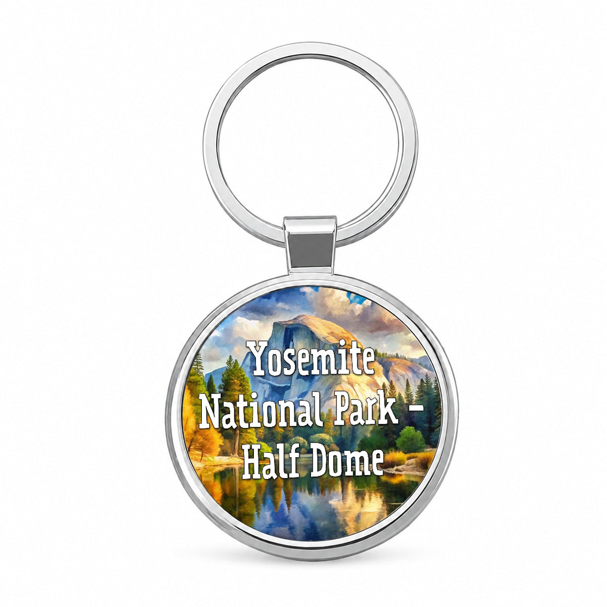 Yosemite National Park Half Dome Round Metal Keychain